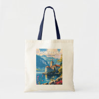 Montreux Suisse Travel Art Vintage