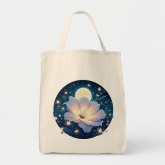 Tote Bag Moon Flower Design