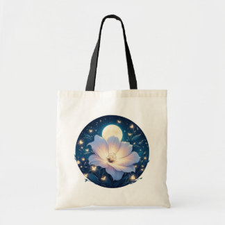 Tote Bag Moon Flower Design