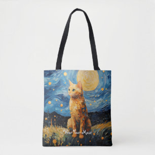 Tote Bag Moon Glow Chat Midnight Muse Personnalisé