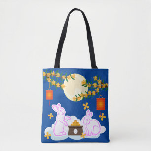 Tote Bag Moon Rabbit Mooncake Osmanthus