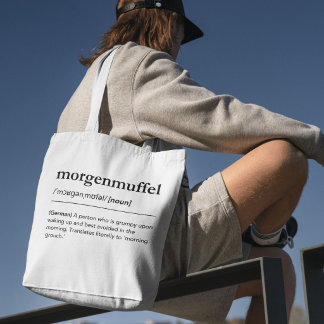 Tote Bag Morgenmuffel Mot Allemand Grincheux Drôle du Matin