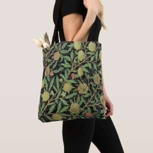 Tote Bag Morris Arrière - plan noir Antique Pomegrana Motif