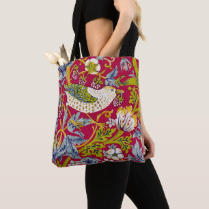 Tote Bag Morris Strawberry Thief framboise rouge citron flo
