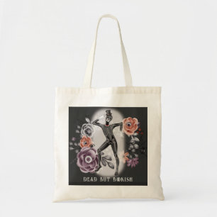 Tote Bag Mort mais livresque squelette gothique d'Halloween