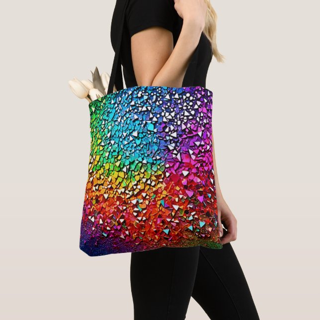 Tote Bag Mosaïque arc-en-ciel (De près)