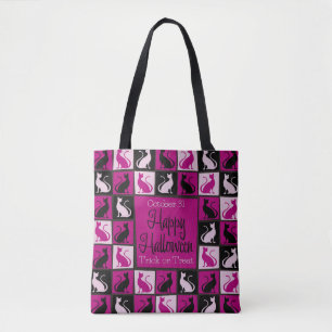 Tote Bag Mosaïque de chat d'Halloween