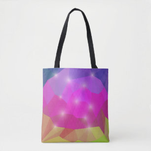 Tote Bag Mosaïque de cristal géométrique abstrait en rose