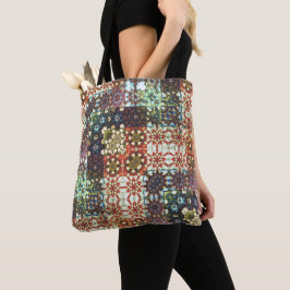 Tote Bag mosaïque de kaléidoscope opaque de couleur vintage