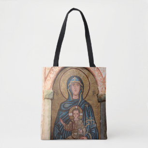 Tote Bag Mosaïque de la Vierge Marie et de Jésus