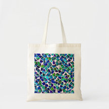 Mosaïque de verre vert et bleu bijoux Fourre-tout