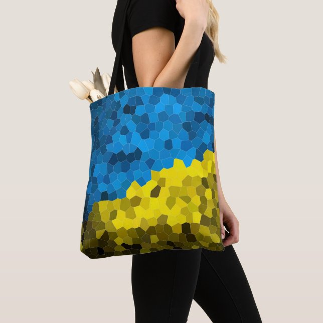Tote Bag Mosaïque du drapeau ukrainien (De près)