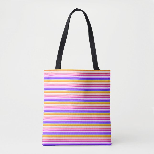 Tote Bag Motif à bandes multiples (Devant)