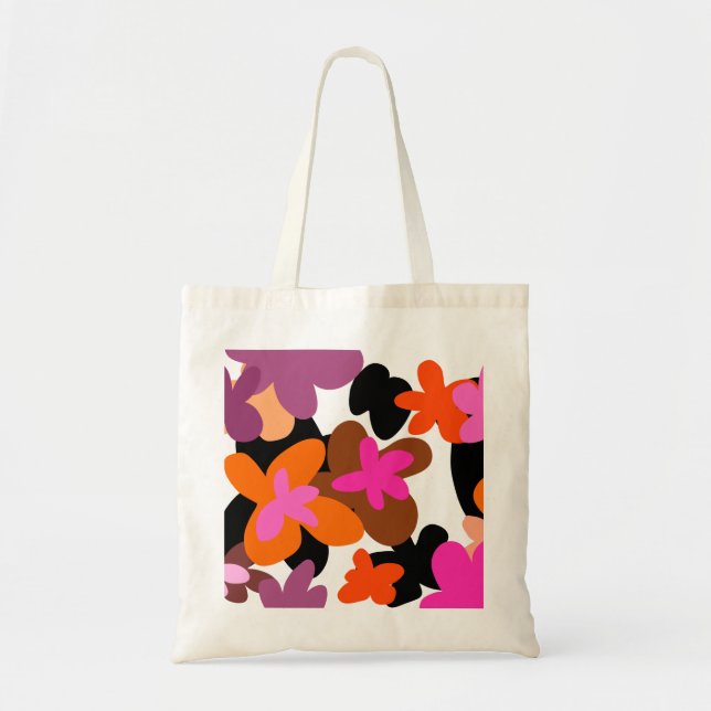 Tote Bag Motif à fleurs roses (Devant)