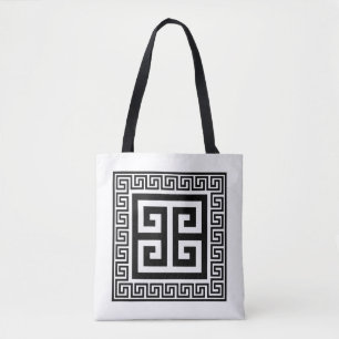 Tote Bag Motif à la grecque noir design