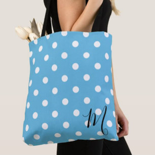 Tote Bag Motif à pois bleus classiques pour les courses