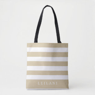 Tote Bag Motif à rayures beige soja tendance