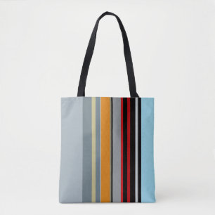 Tote Bag Motif à rayures multicolores bleu jaune rouge