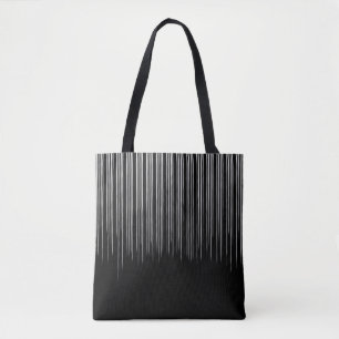 Tote Bag Motif à rayures noir et blanc cool