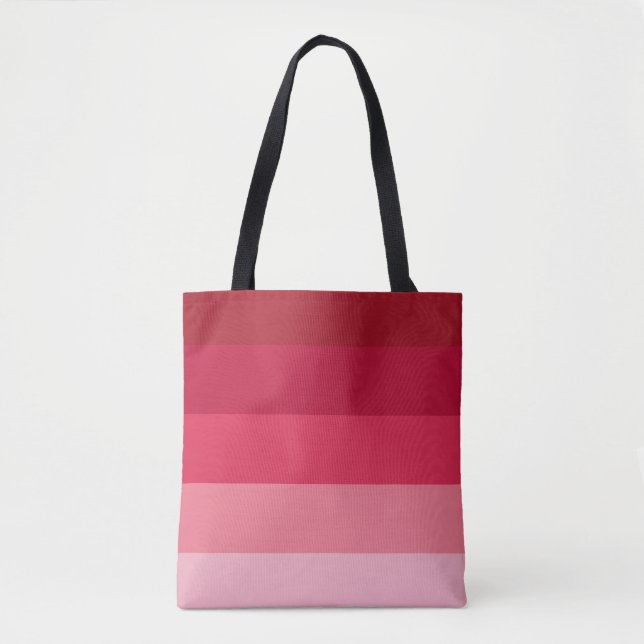 Tote Bag Motif à rayures roses (Devant)