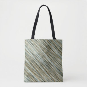 Tote Bag Motif à rayures turquoise et or