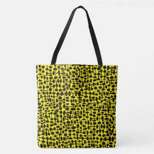 Tote Bag motif Abstrait 190621 Noir et Jaune clair