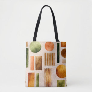 Tote Bag Motif Abstrait d'aquarelle Terre - Boho Organic