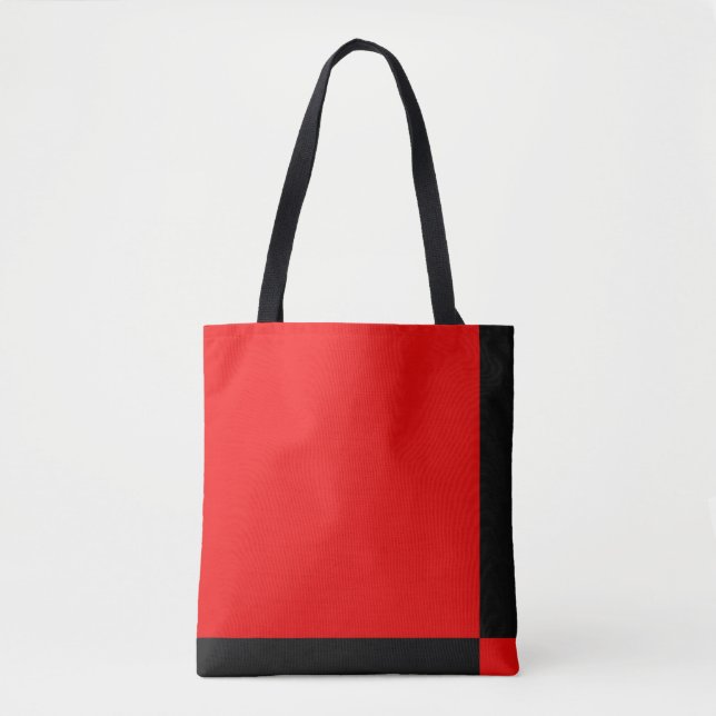 Tote Bag Motif Abstrait noir et rouge (Devant)