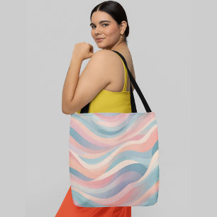 Tote Bag Motif abstrait ondulé couleur pastel