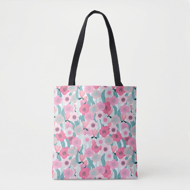Tote Bag Motif Abstrait Pastel Pink (Devant)