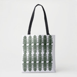 Tote Bag Motif Abstrait Personnalisé d'Arbre de Pin Vert Fo