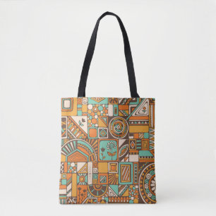 Tote Bag motif Abstrait sans couture avec éléments géométri