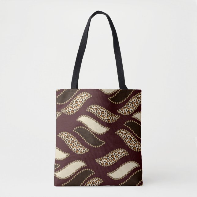Tote Bag Motif africain de peau de guépard (Devant)