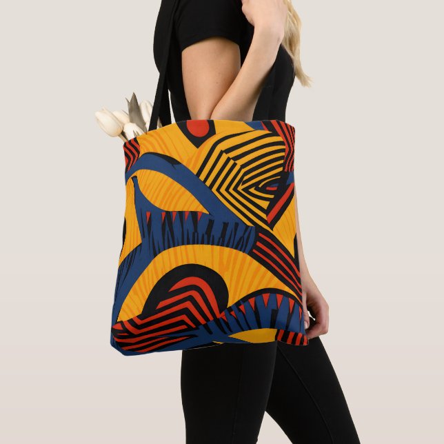 Tote Bag Motif africain dynamique (De près)