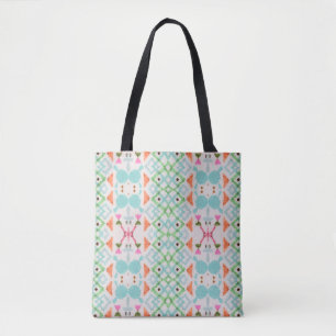 Tote Bag Motif américain. Impression Ikat transparente. Vin