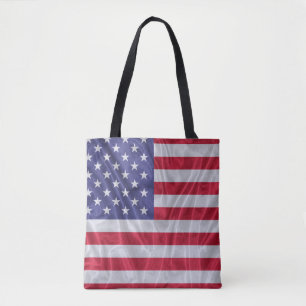 Tote Bag Motif américain sur la texture du tissu,