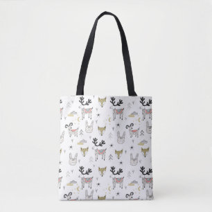 Tote Bag Motif animal de griffonnage de région boisée