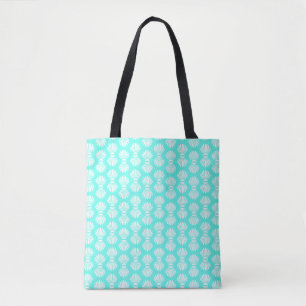 Tote Bag Motif Aquamarine et blanc
