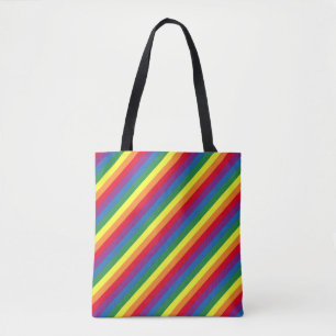 Tote Bag Motif arc-en-ciel diagonal