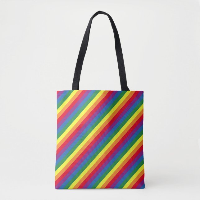Tote Bag Motif arc-en-ciel diagonal (Devant)