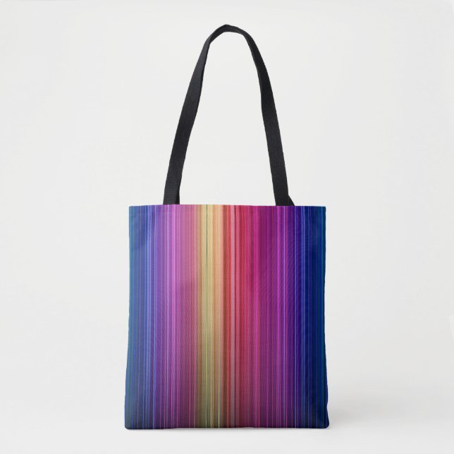Tote Bag Motif arc-en-ciel vertical acrylique coloré | (Devant)