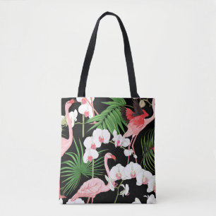 Tote Bag Motif, arrière - plan avec des plantes tropicaux,