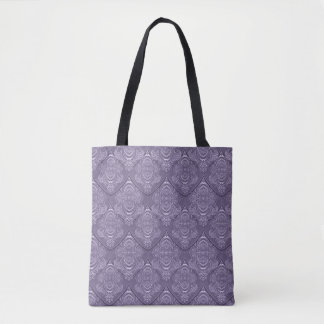 Tote Bag Motif Art Nouveau plume en violet