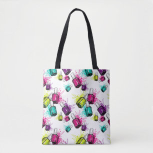Tote Bag Motif au néon de vernis à ongles