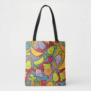Tote Bag Motif avec des fruits et légumes