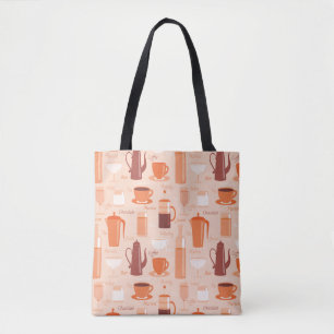 Tote Bag Motif avec les boissons et le texte