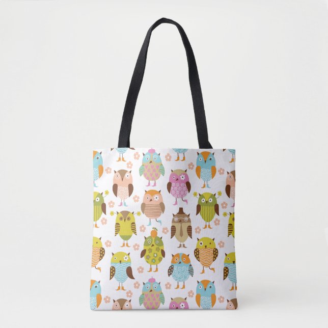 Tote Bag motif avec oiseaux (Devant)