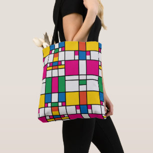 Tote Bag Motif Bauhaus géométrique