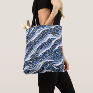 Tote Bag Motif blanc bleu 15