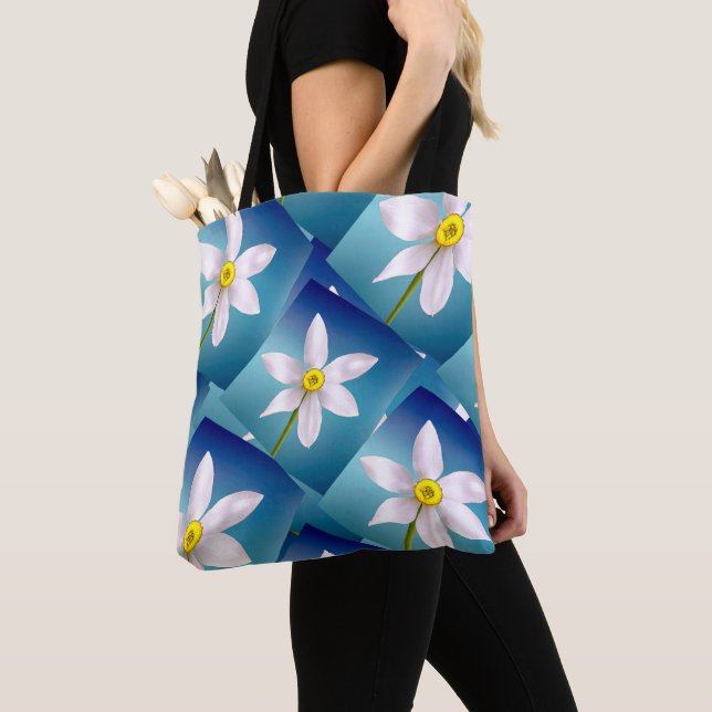 Tote Bag Motif blanc Narcissus (De près)